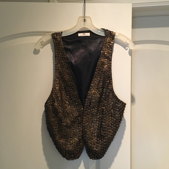 ❤️Day Birger Et Mikkelsen Gold Brass Vest Size 38 - Picture 7 of 8